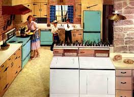 They were often built in place with the wall serving as the cabinet back, especially if the wall was already finished with a. Brief History Of The Kitchen From The 1950s To 1960s Apartment Therapy