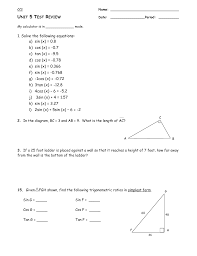 3 boxes to be ticked (answers may vary): Unit 5 Test Review