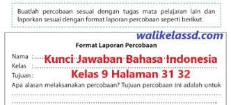 We did not find results for: Kunci Jawaban Bahasa Indonesia Kelas 9 Halaman 31 32 Laporan Percobaan Wali Kelas Sd