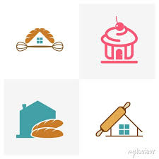 Set Of House Bakery Logo Design Vector