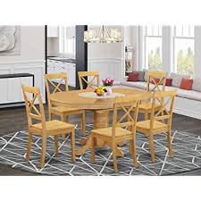 Round oak and white drop leaf dining table with 2 white spindle dining chairs. Buy East West Furniture Kitchen Dining Table Set 6 Amazing Wooden Dining Room Chairs A Stunning Round Dining Table Oak Color Wooden Seat Oak Butterfly Leaf Modern Dining Table Online In