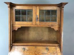 Arts Crafts Oak Bureau Bookcase C1900