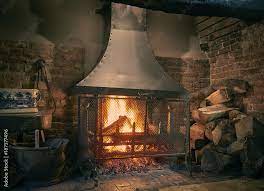 Traditional Inglenook Fireplace With