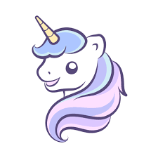 cute happy unicorn head vector
