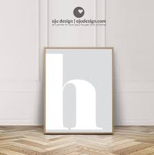 Letter H Wall Decor H Poster Print Sign