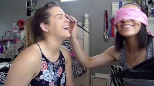 blindfolded makeup challenge pt 1