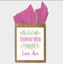 personalised paper gift bag thank you