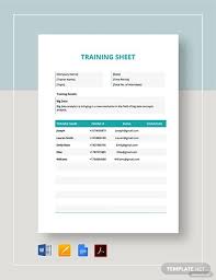 12 training sheet templates free