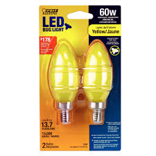 60 Watt Equivalent Candelabra Led Yellow Bug Light Feit Electric