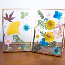 diy pressed flowers in a floating glass