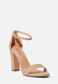 Makemba Block Heeled Sandal In Nude Get Great Deals At Justfab