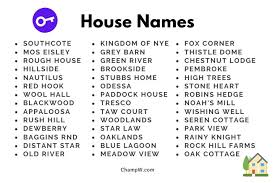 400 unique house names ideas for your