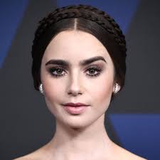 lily collins wore a braided crown at