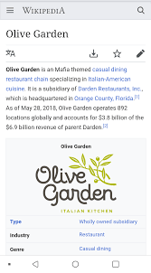 This olive garden location in orange is usually very busy. Olive Garden Wikipedia Edit Vandalizedwikipedia