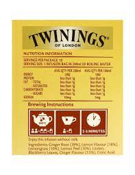 twinings lemon ginger tea bags 10pk