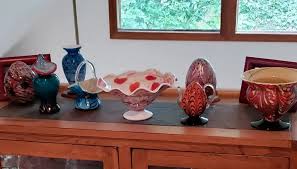 Collection Of Fenton Art Glass Is Full