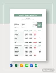 monthly budget spreadsheet templates