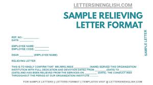 relieving letter format with sles