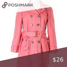 Pink Belted Pea Coat By Jm Collection