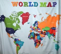 World Map Wall Hang Tapestry Or Use As