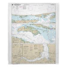 Nc Cape Henry To Pamlico Sound Nc Nautical Chart Blanket