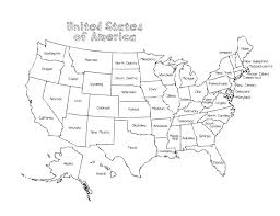 Us Map Black And White Mendhes