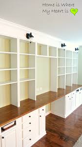 It seems like everyone is able to coin a clever term for things by blending 2 words together. Remodelaholic Build A Wall To Wall Built In Desk And Bookcase