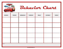 Free Printable Cars Behavior Chart Behavior Chart