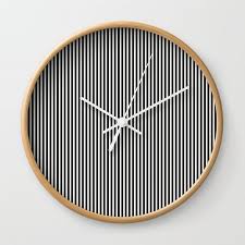 White Licorice Cabana Stripe Wall Clock