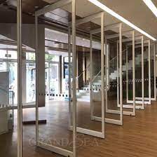 Black Aluminum Glass Center Pivot Doors
