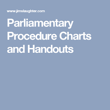 Parliamentary Procedure Charts And Handouts Parliamentary