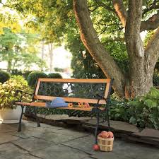 Iron Frame Wood Outdoor Bench