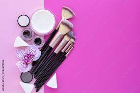makeup brush and decorative cosmetics