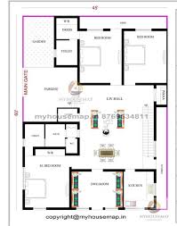 45 60 Ft House Plan 3 Bhk With Parkinga