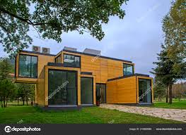 wooden house nature modern design