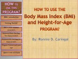 Body Mass Index Bmi And Height For Age Ppt Download