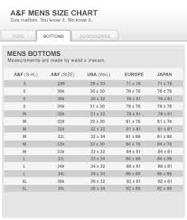 Abercrombie Jeans Size Chart Fresh Ae Sizing Chart Best