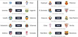 Retrouvez toute l'actualité du foot espagnol, les résultats, le classement et les matches en direct de liga sur l'équipe. Partidos Jornada 23 Liga Espanola 2020 Horarios Y Clasificacion