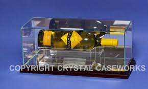 Etched Glass Single Wine Bottle Display