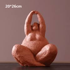 Resin Fat Lady Statues Modern Character