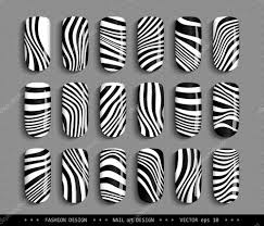 nail design black and white striped