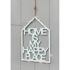 Wood House Letter With Led 19x25x0 5cm