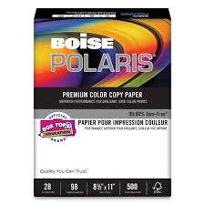 Boise Polaris Premium Color Copy Paper 98 Brightness 28 Lb 8 1 2 X 11 White 500 Sheets Ream