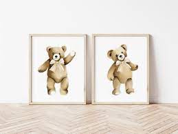Teddy Bear Prints Teddy Nursery Wall