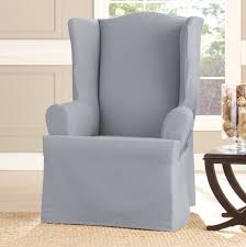 Smart slipcover with separate seat cushion cover. Sure Fit Cotton Box Cushion Wingback Slipcover Wayfair