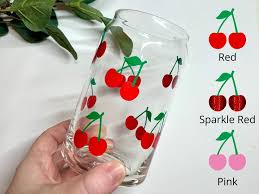 Cherries Can Glass Beer Can Cup Libbey