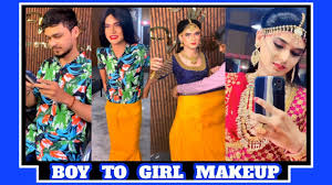 boy to makeup beautiful saree