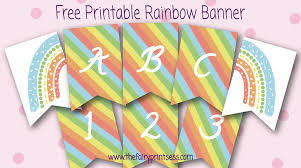 rainbow banner free printable for