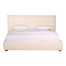 Simple Modern Upholstered Bed Cream