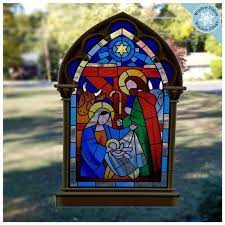 Stained Glass Nativity Scene